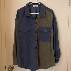 Womens corduroy long sleeve top; XL